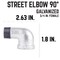 B & K STZ Industries 3/4 in. FIP each X 3/4 in. D MIP Galvanized Malleable Iron 90 Degree Street Elbow 311UPSE90-34 - alternate 4